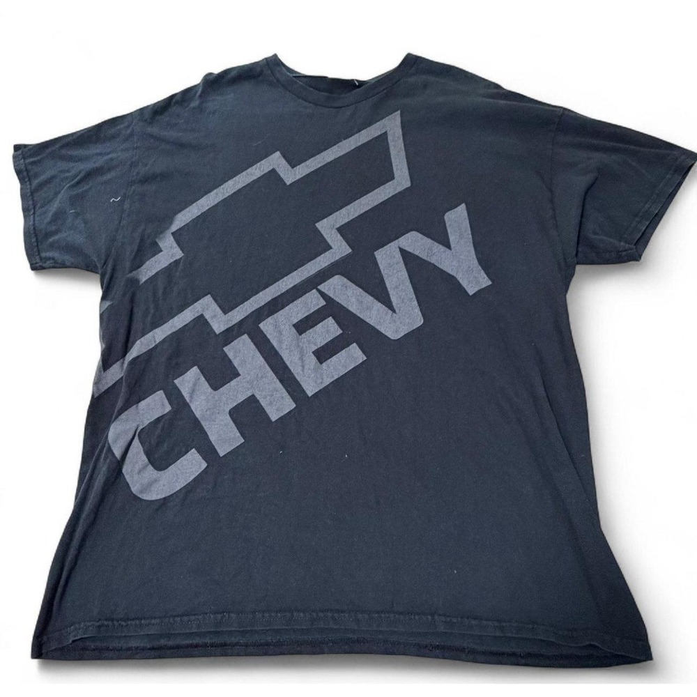 Chevy‎ Bowtie Logo Black Graphic T-Shirt Men's XL Short Sleeve Cotton Y2K